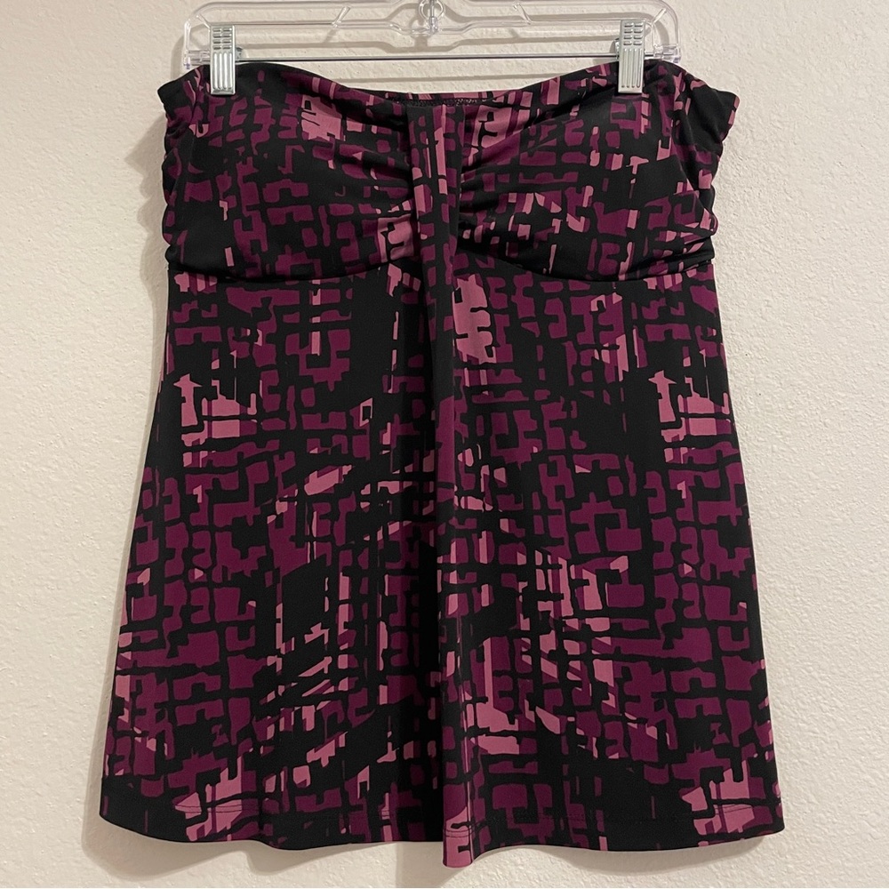 Apt 9 Stretch Square Pattern Strapless Flowy Top Size M